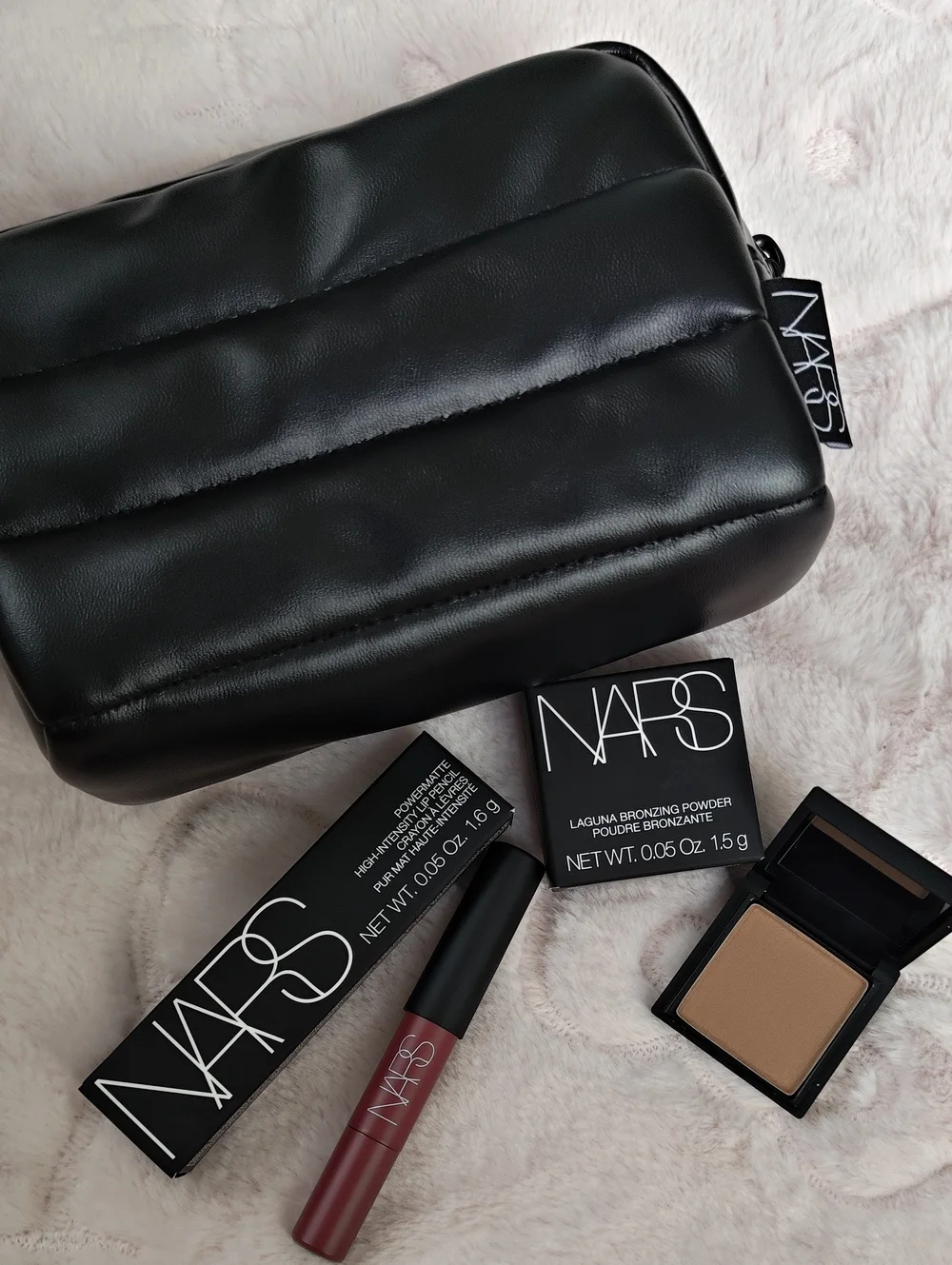 NARS Powermatte High-Intensity Lip Pencil In Cruella, Mini Laguna Bronzing Power